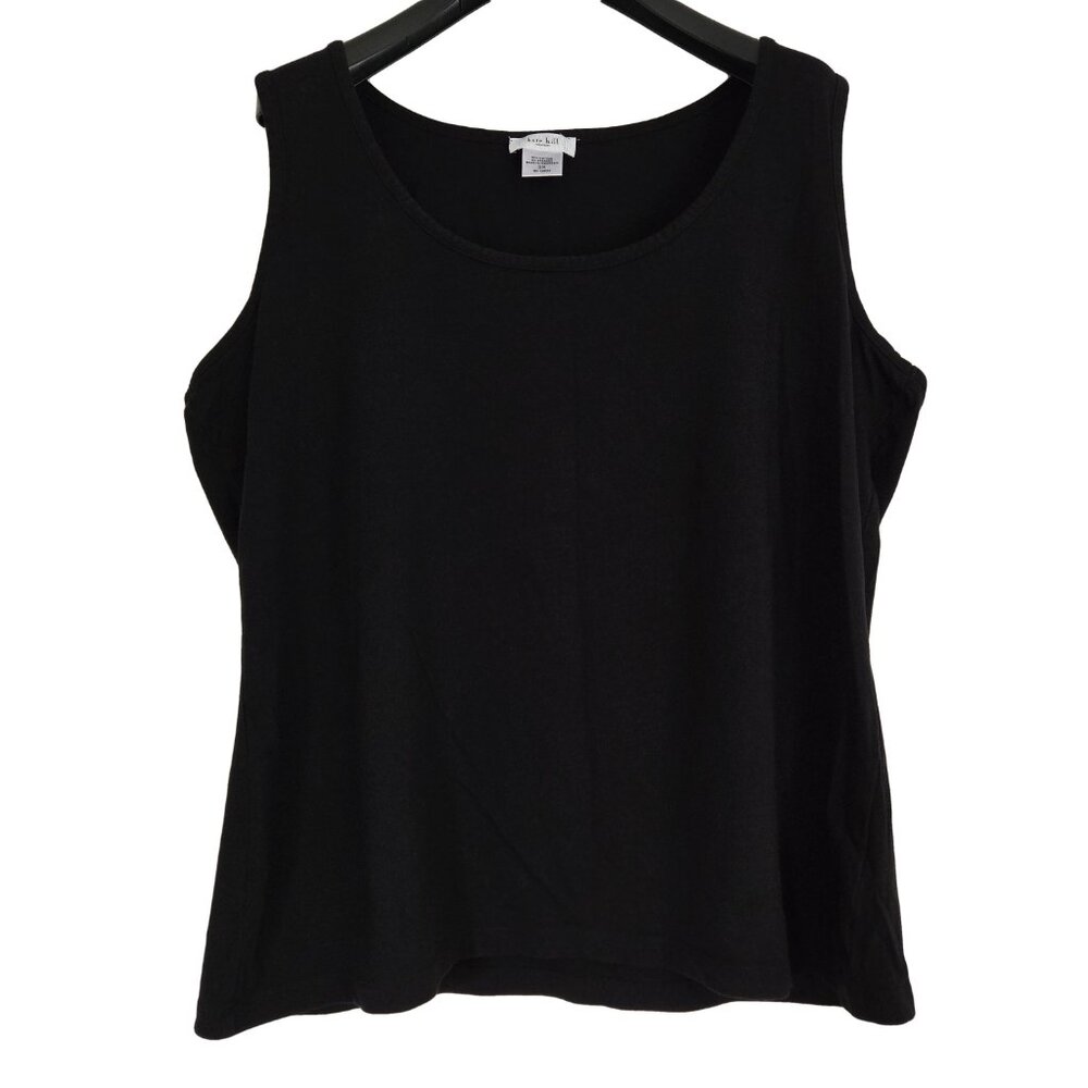 KATE HILL Black Scoop Neck Tank 3X